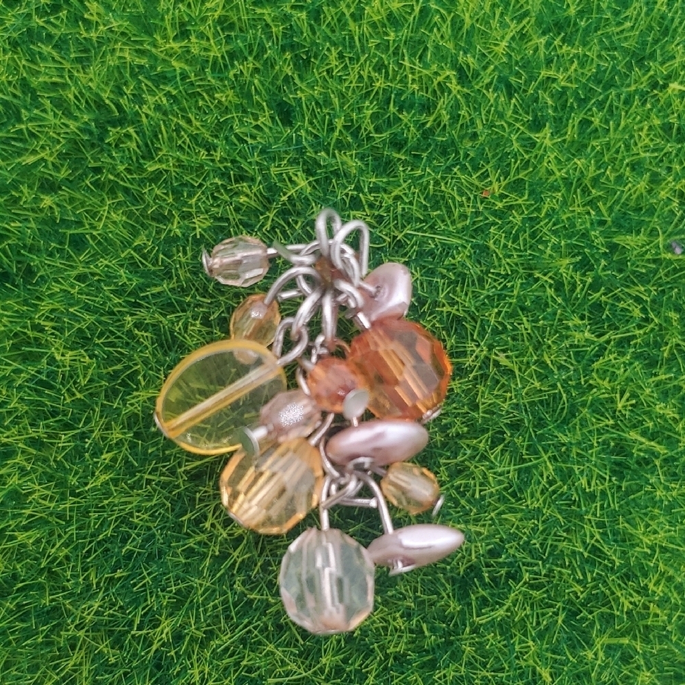 Orange And Crystal Clear Bushel‎ Charm Pendant P322